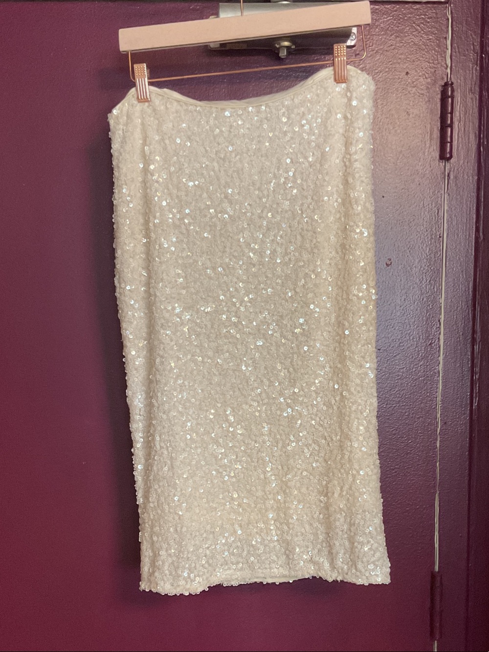 Aqua Ivory Sequin Midi Skirt